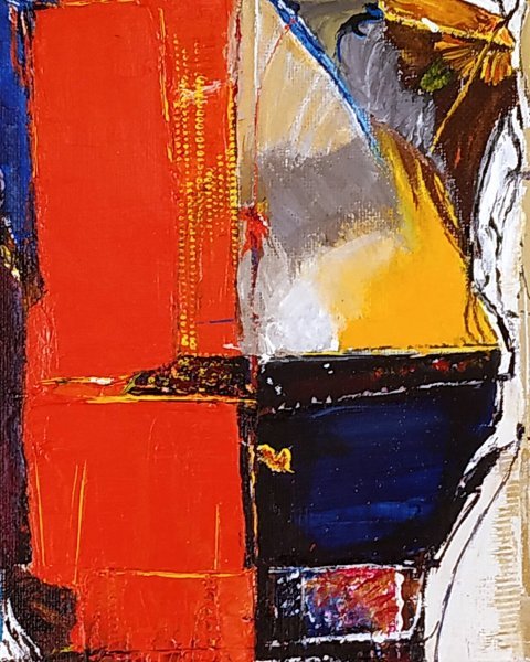 Additional view 3: Expressionism Portrait Painting The Crimson Cobalt Hallucinati by painter Alexander Aksyonov acrylic canvas 