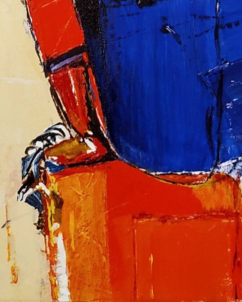 Additional view 4: Expressionism Portrait Painting The Crimson Cobalt Hallucinati by painter Alexander Aksyonov acrylic canvas 