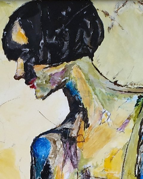 Dodatkowy obraz 3: Ekspresjonizm Portret Malarstwo "Lighthearted Blue", malarz Alexander Aksyonov akryl płótno 