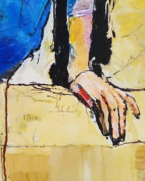 Dodatkowy obraz 5: Ekspresjonizm Portret Malarstwo "Lighthearted Blue", malarz Alexander Aksyonov akryl płótno 