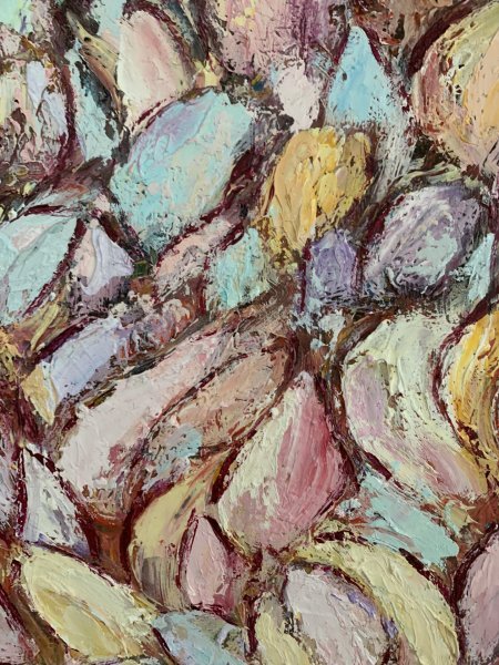 Additional view 6: Expressionism Flower Painting Pastel Tulips by painter Dora Kalinova oil canvas 