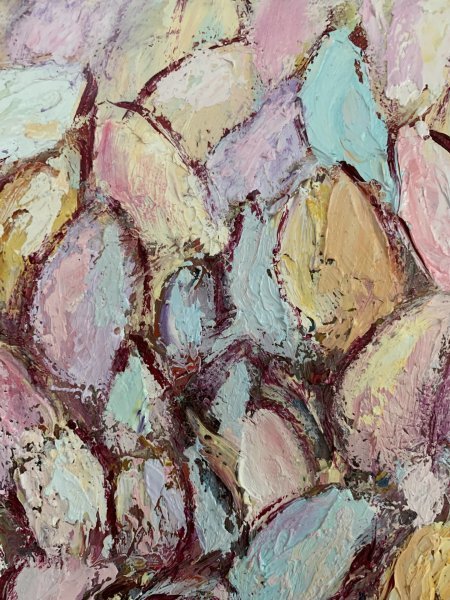 Additional view 10: Expressionism Flower Painting Pastel Tulips by painter Dora Kalinova oil canvas 