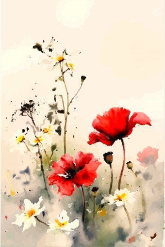 Цифрове мистецтво "Червоні маки цвітуть", цифровий художник Viktor Levchenko в Jose Art Gallery