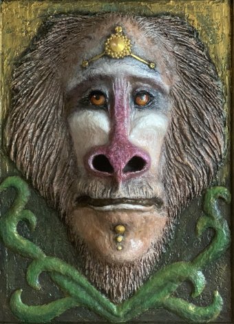 Skulptur "Pavian - Herr des Dschungels", bildhauer/-in Elena Kalmyk Mischtechnik in der Jose Art Gallery