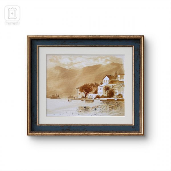 Imagen adicional 1: Arte moderno Paisaje marino Pintura "Montenegro. Perast", pintor Olena Polovna técnica mixta lienzo 