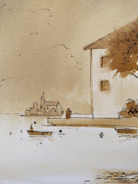 Imagen adicional 6: Arte moderno Paisaje marino Pintura "Montenegro. Perast", pintor Olena Polovna técnica mixta lienzo 