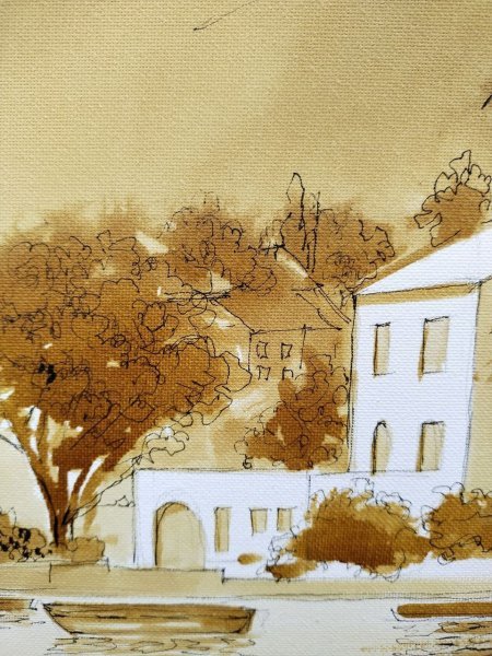 Imagen adicional 7: Arte moderno Paisaje marino Pintura "Montenegro. Perast", pintor Olena Polovna técnica mixta lienzo 