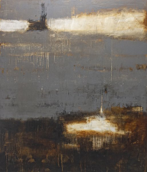 Sztuka współczesna Obyczajowy Malarstwo "ZAMEK BEZ NAZWY" malarz Luigi Profeta olej płótno 