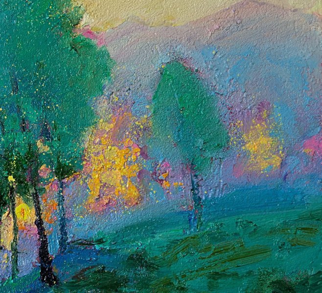 Immagine aggiuntiva 2: Impressionismo Paesaggio Pittura "Whispers of Morning Light", pittore Daria Zavadenko olio legno 