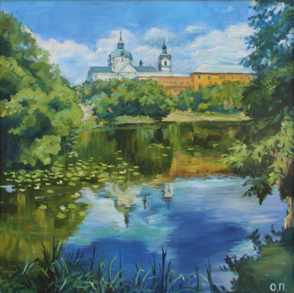 Impresjonizm Pejzaż miejski Malarstwo "Odbicie przeszłości" malarz Oksana Potomkina olej płótno 