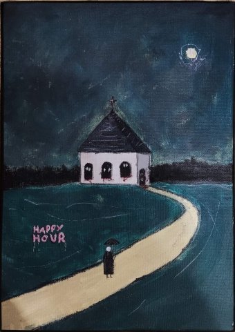 Pittura "Crocevia dello Spirito", pittore Lix acrilico tela alla Jose Art Gallery