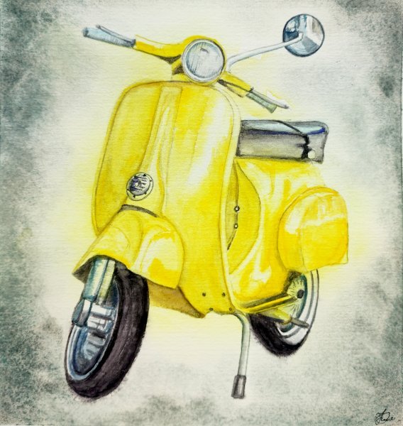 Minimalismus Vedute Malerei "Urbaner Charme" maler/-in Yuliia Panchenko Aquarellfarbe Papier 