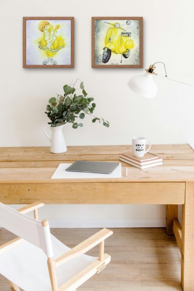 Zusätzliches Bild 3: Minimalismus Vedute Malerei "Urbaner Charme", maler/-in Yuliia Panchenko Aquarellfarbe Papier 