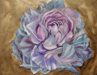 Gold Gilded Colorful Peony