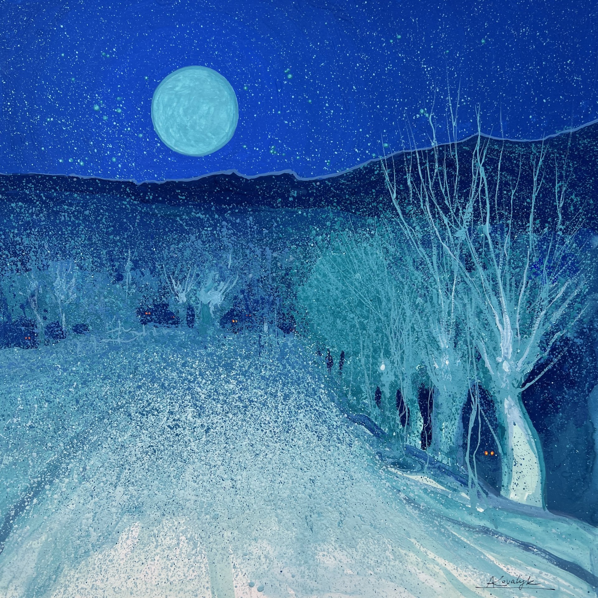 Magic of a Moonlit Night Painting by Andrii Kovalyk