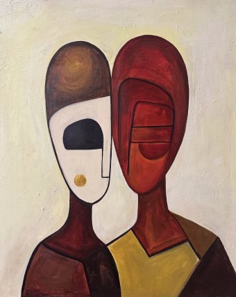 Painting "I'm here" by painter Jamilya Jalil acrylic canvas at Jose Art Gallery