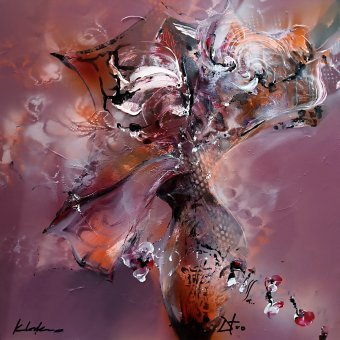 Malarstwo "Abstrakcyjne kwiaty w jesiennej ciszy", malarz Kloska Ovidiu akryl płótno w Jose Art Gallery