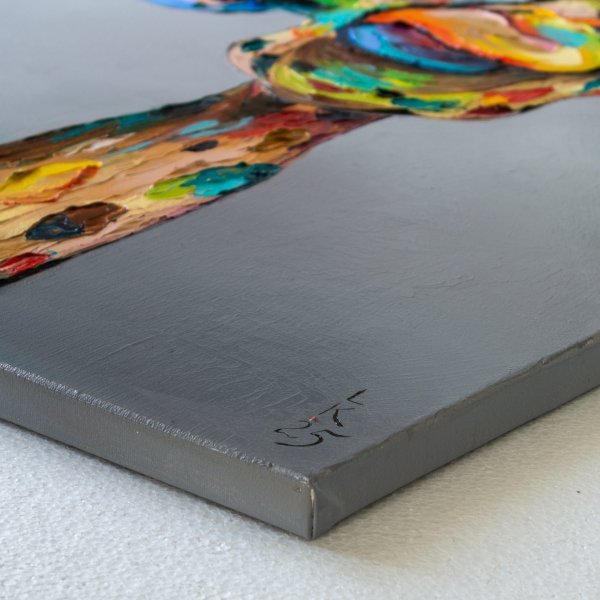 Additional view 6: Figurative Animal Painting Professor Longneck by painter Liubov Kuptsova oil canvas 