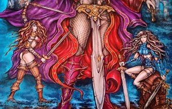 Painting "LADY OF THE RINGS WORLD RECORD" by painter ANGEL PIANGELO acrylic cardboard at Jose Art Gallery