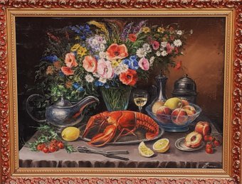 Painting "Natyurmort Z Lobsterom" by painter alla voloshyna oil canvas at Jose Art Gallery