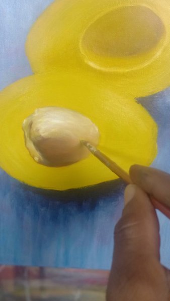 Additional view 1: Fine Art Still-Life Painting Avocado Pear by painter Isaac Opoku Badu acrylic canvas 