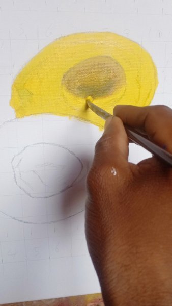 Additional view 2: Fine Art Still-Life Painting Avocado Pear by painter Isaac Opoku Badu acrylic canvas 