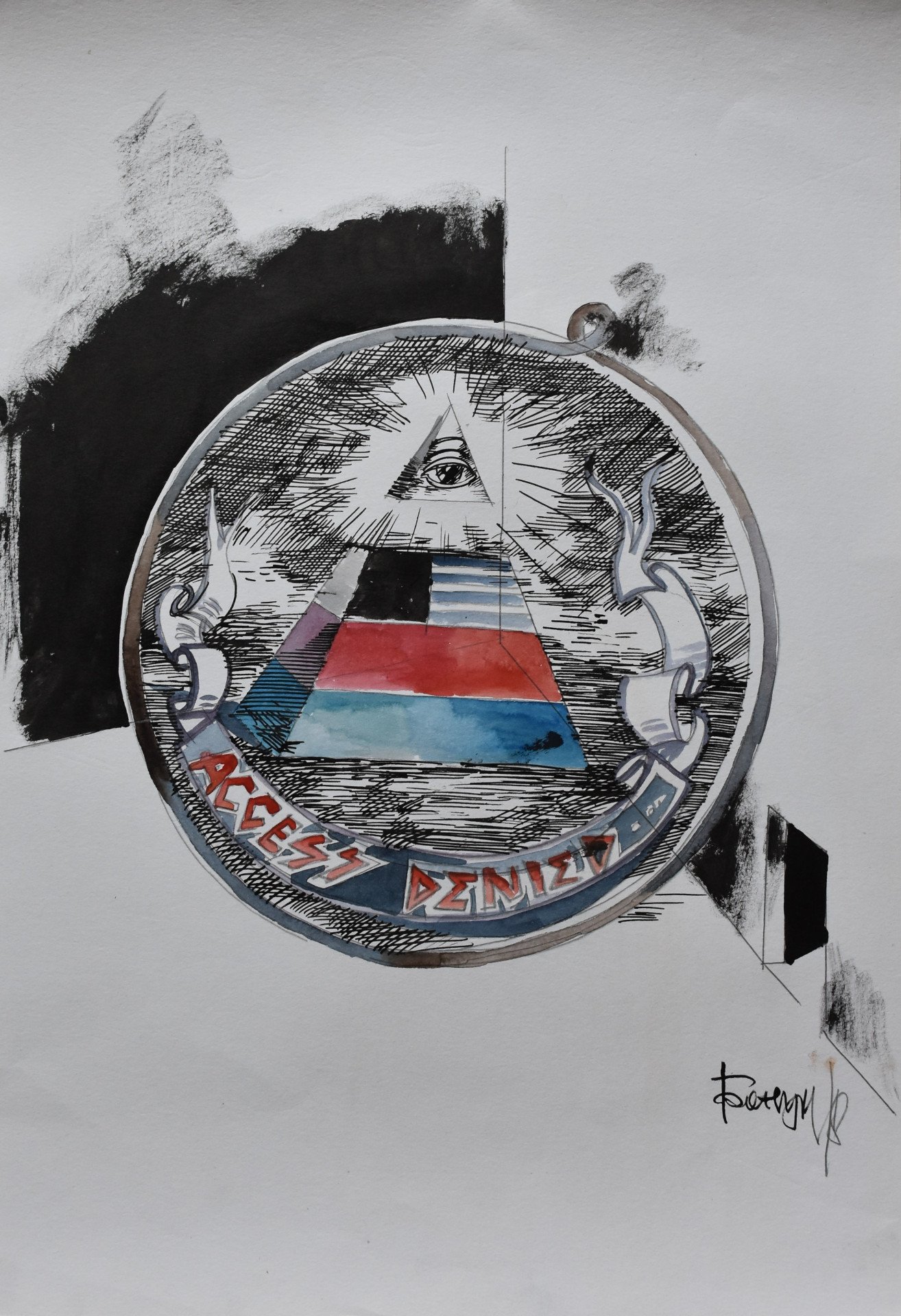 Portrait of Snowden - drawing