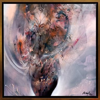 Malarstwo "Zapomniany wazon z rozpływającymi się jesiennymi kwiatami", malarz Kloska Ovidiu akryl płótno w Jose Art Gallery