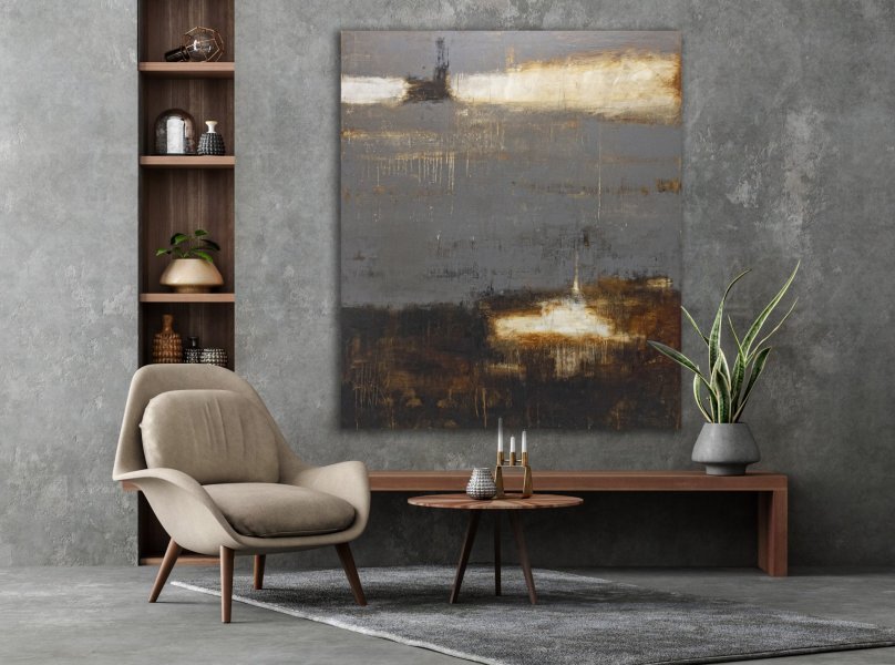 Dodatkowy obraz 1: Sztuka współczesna Obyczajowy Malarstwo "ZAMEK BEZ NAZWY", malarz Luigi Profeta olej płótno 