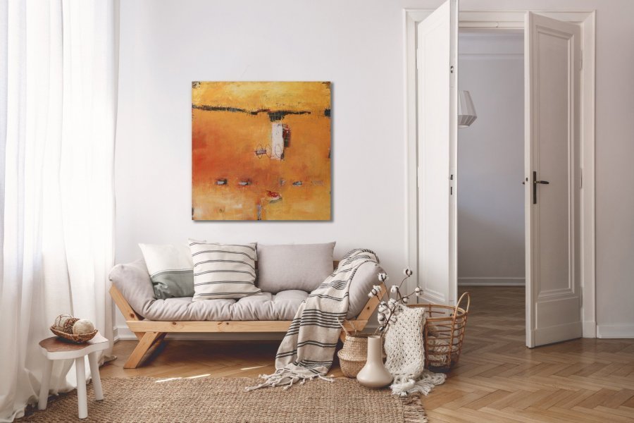 Additional view 1: Abstract Genre Painting HIDDEN THOUGHTS by painter Luigi Profeta oil canvas 