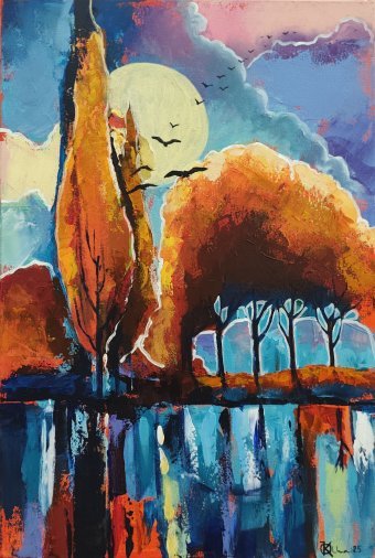 Painting "To home" by painter KOlha acrylic canvas at Jose Art Gallery