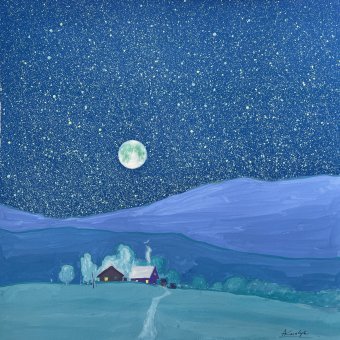 Живопись "Night Calm Radiance", живописец Andrii Kovalyk гуашь бумага в Jose Art Gallery