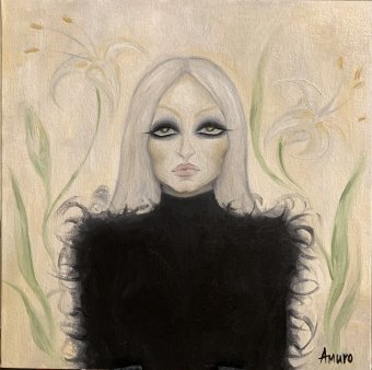 Painting "Lilium: Absent Presence" by painter amuro oil canvas at Jose Art Gallery