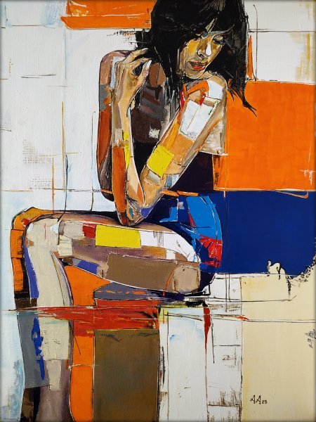 Expressionism Interior Painting Kaleidoscope of Silence by painter Alexander Aksyonov acrylic canvas 