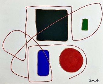 Живопись "Контурная композиция", живописец SimonD. акрил бумага в Jose Art Gallery