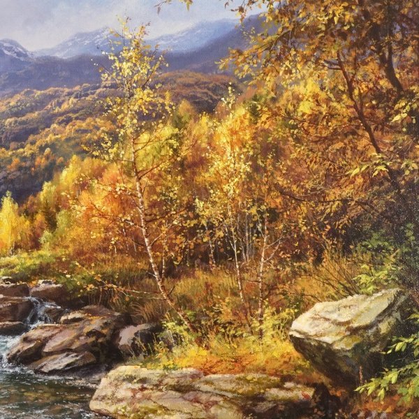 Immagine aggiuntiva 2: Fotorealismo Paesaggio Pittura "Il viaggio del fiume", pittore Viktar Yushkevich Yuvart acrilico tela 