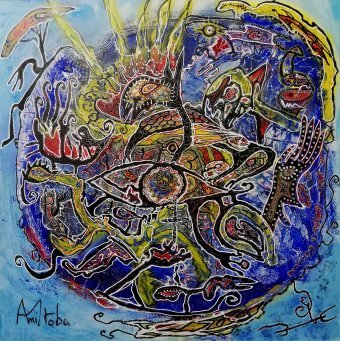 Painting "Cosmogony" by painter pascal Manitoba acrylic canvas at Jose Art Gallery