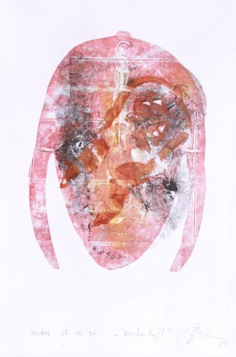 Painting "Mask-like" by painter Lochter Andreas mixed method paper at Jose Art Gallery