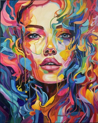 Pintura "Evolución de la hidra II", pintor Sabrina Seck acrílico lienzo en Jose Art Gallery