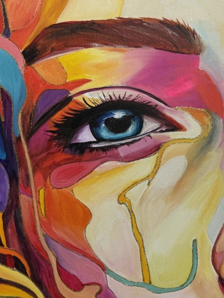 Additional view 2: Contemporary Art Portrait Painting Hydra evolution II by painter Sabrina Seck acrylic canvas 