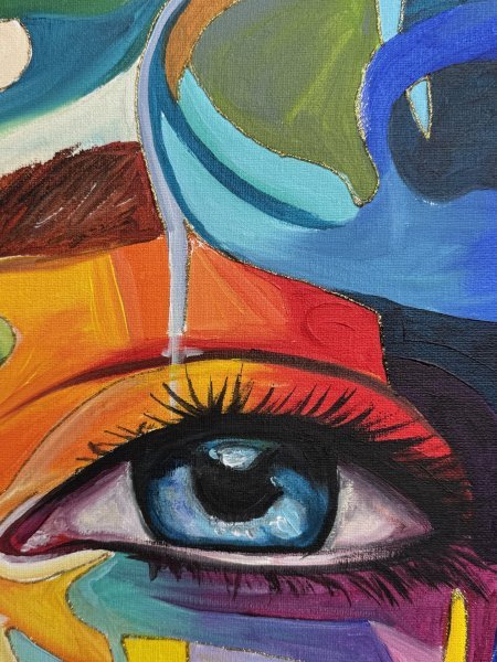 Additional view 3: Contemporary Art Portrait Painting Hydra evolution II by painter Sabrina Seck acrylic canvas 