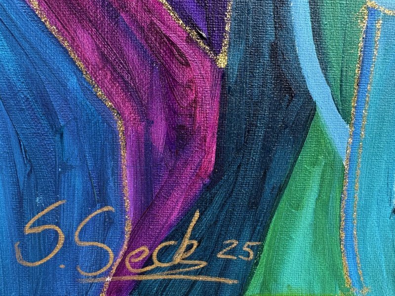 Additional view 4: Contemporary Art Portrait Painting Hydra evolution II by painter Sabrina Seck acrylic canvas 