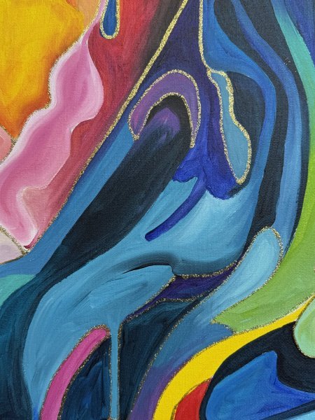 Additional view 6: Contemporary Art Portrait Painting Hydra evolution II by painter Sabrina Seck acrylic canvas 