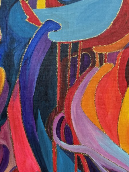 Additional view 7: Contemporary Art Portrait Painting Hydra evolution II by painter Sabrina Seck acrylic canvas 