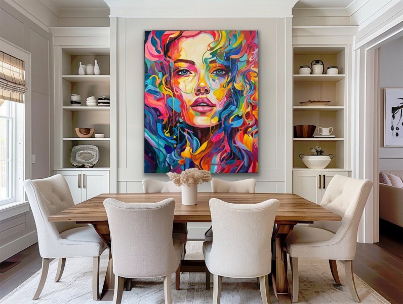 Additional view 9: Contemporary Art Portrait Painting Hydra evolution II by painter Sabrina Seck acrylic canvas 