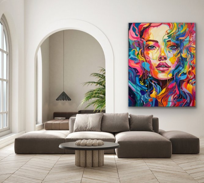 Additional view 10: Contemporary Art Portrait Painting Hydra evolution II by painter Sabrina Seck acrylic canvas 