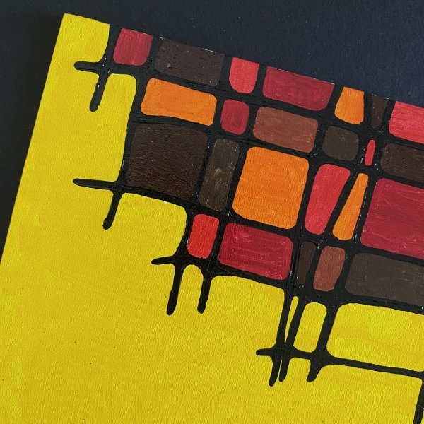 Additional view 5: Abstract Flower Painting Autumn Flower: Modular Abstraction by painter #artdjartem acrylic wood 