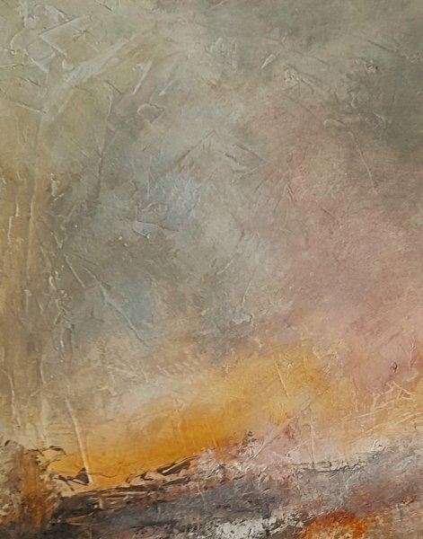 Additional view 1: Abstract Landscape Painting Transition to the light by painter Roser JB mixed method canvas 