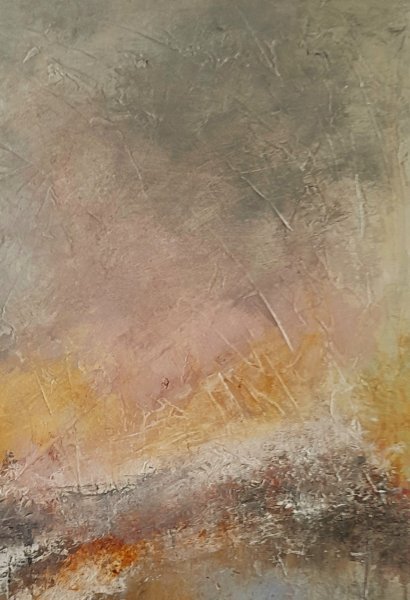 Additional view 2: Abstract Landscape Painting Transition to the light by painter Roser JB mixed method canvas 