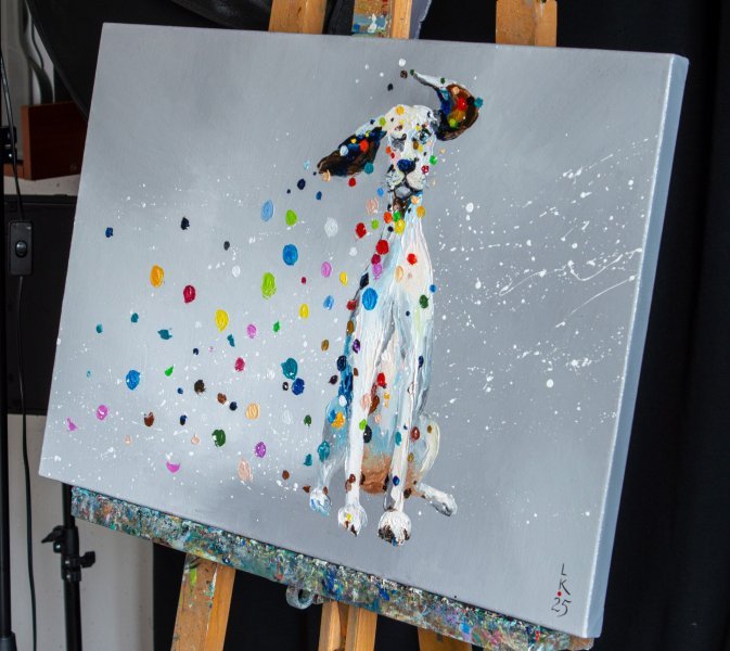 Additional view 6: Expressionism Animal Painting Blow Me Away by painter Liubov Kuptsova oil canvas 